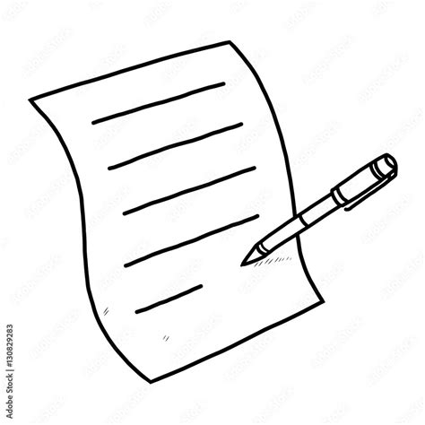 Pen And Paper Cartoon Vector And Illustration Black And White Hand Drawn Sketch Style