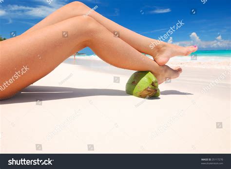 Womens Sexy Legs On Beach Stock Photo 25117270 Shutterstock