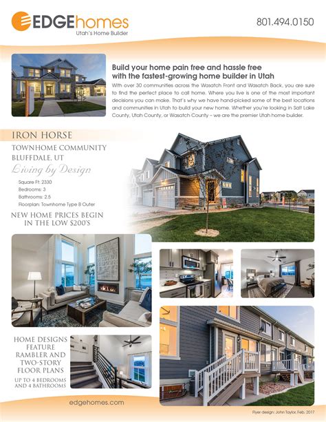 Edgehomes Flyer Marketing Materials For Home Builders