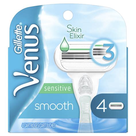 Gillette Venus Smooth Sensitive Womens Razor Blades Refill 4 Ct