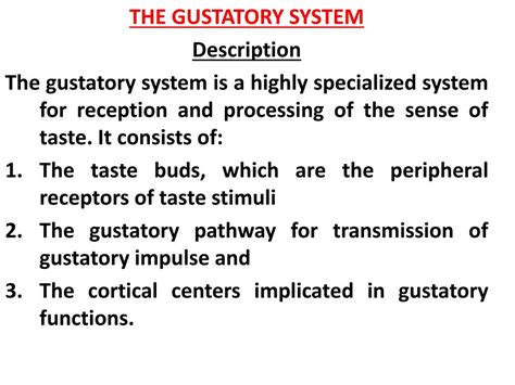 Ppt The Gustatory System Description Powerpoint Presentation Free