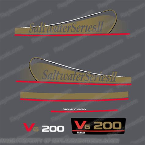 Yamaha 200hp Saltwater Series Ii Precision Blend Decals Gold Partial