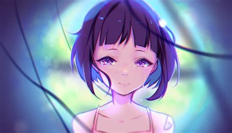 Wallpaper Crying Short Hair Tears Artwork Anime Girl Resolution