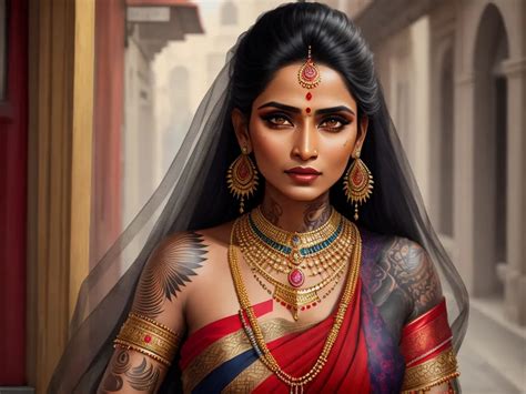 Generator Seni Ai Dari Teks Naked Indian Girl Tattooed Jewellery Full Img