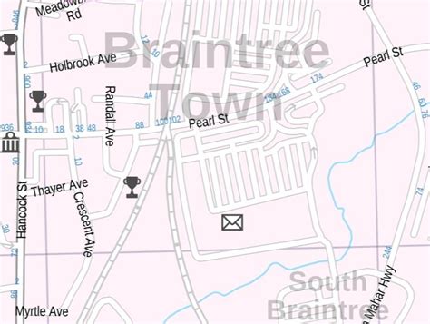 Braintree Town Map Massachusetts