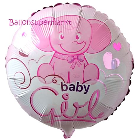 Folienballon Baby Girl Baby Elefant Ballon Mit Ballongas Helium Zu