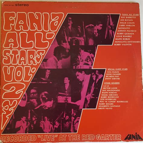 Fania All Stars Vol 2 Recorded Live At The Red Garter Vinyl Lp