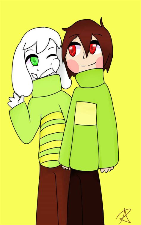Chara And Asriel By Flowerkitty68 On Deviantart