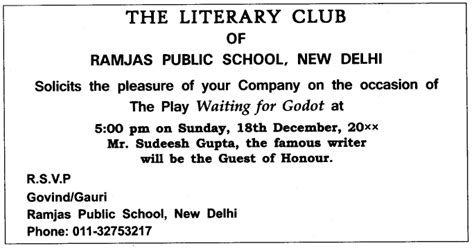 Invitation and Replies Class 12 Format, Examples - CBSE Tuts