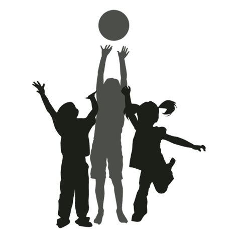 Kids Playing With Ball Silhouette Kids Transparent Png And Svg Vector File