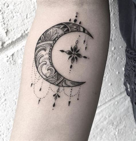 Pin By Nyx On Tattoo Crescent Moon Compass Tattoo Tattoos