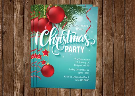 Christmas Party Invitation Printable File 5x7 Holiday Etsy