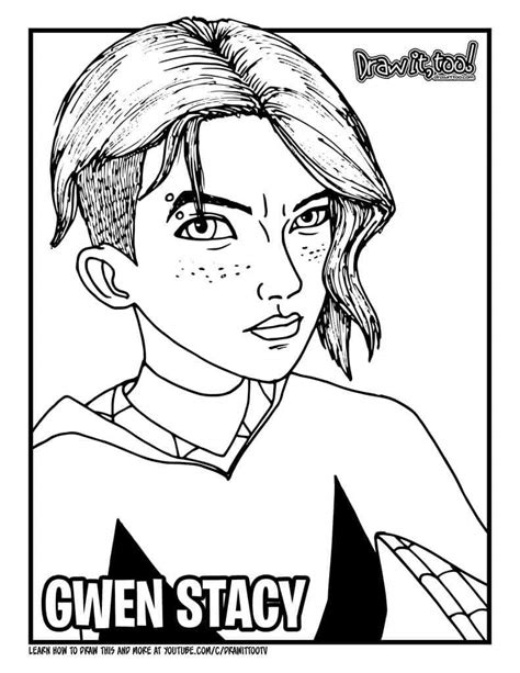 Gwen Stacy Coloring Pages Coloring Cool