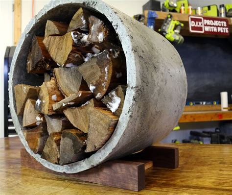 Build this cinder block firewood holder! Modern Concrete Log Holder - DIY Projects With Pete