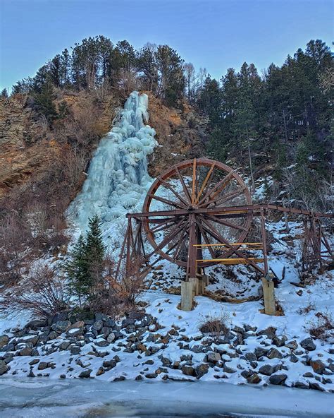 Picture Of A Frozen Waterfall In Idaho Springs Colorado Rpics