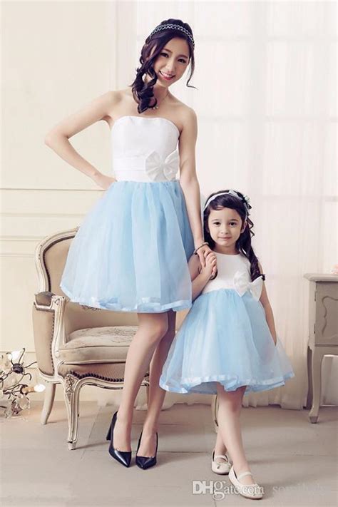 High Class Best Quality Fashion Unique Silk Mesh Mother Daughter Dress