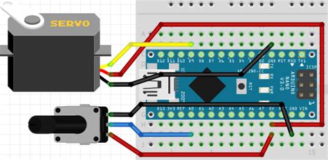 Arduino Potentiometer Servo Motor Test Circuit