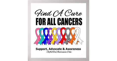 Find A Cure For All Cancers Poster Zazzle