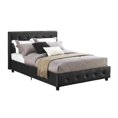 Dhp Dean Black Faux Leather Upholstered Full Bed De54038 The Home Depot
