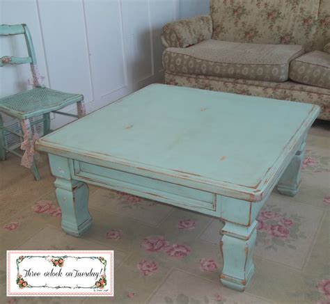 Here is how you can do the same with your table and turn it into a distressed coffee table with a vintage feel. Three o'clock on Tuesday: SOLD Sweet robins egg blue ...