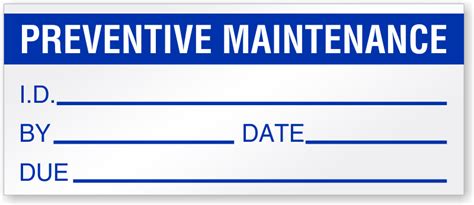 Preventive Maintenance Id Write On Quality Control Label Sku Qc 0146