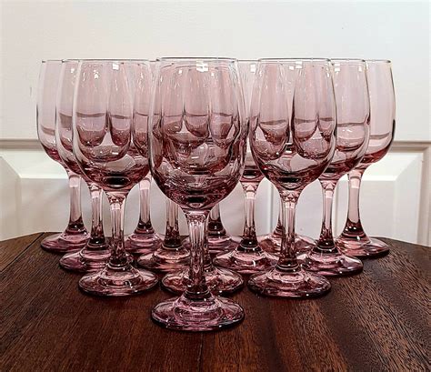 premier pink plum wine glasses by libbey additional vintage etsy