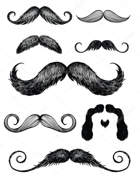 Hand Drawn Mustache Set Stock Vector Image By ©mjh1nkle 27056723