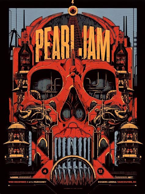 Calavera Roja Pearl Jam Póster Clásico De Tamaño A3 Etsy México