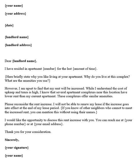 Letter To Landlord Template