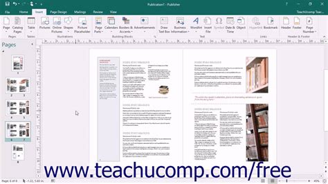 Publisher 2016 Tutorial Inserting New Pages Microsoft Training Youtube