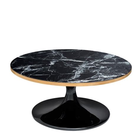Smart black coffee table with white marble top options. Beautiful black round coffee table design with its black ...