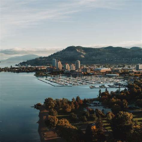 Aerial View Of Kelowna Canada Photography Lake Landscape Columbia