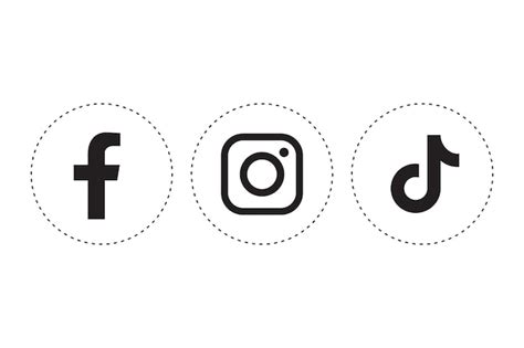 icono de facebook instagram y tiktok vector premium