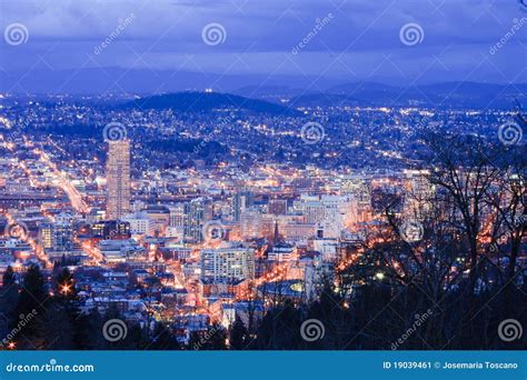 Beautiful Night Vista Of Portland Oregon Stock Image Image Of
