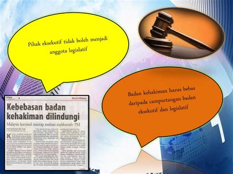 Di malaysia, sistem politik yang berasakan pengasingan kuasa iaitu eksekutif, legislatif, judiciary membuktikan satu sistem pemerintahan yang kemas dan berkesan. NoTa PISMP KS /:~...: PDK : Tutorial 3 - Doktrin ...