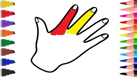 Coloring Pages How to Draw Hand Rainbow Color Learn Color for Kids