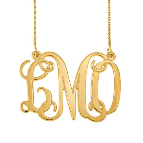 Personalized Monogram 3 Initials Necklace 18k Gold Plating Joyamo Jewelry