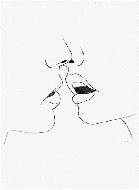 One continuous drawing line kiss of two women.single hand drawn art line doodle outline isolated minimal illustration cartoon character flat. 25+ beautiful Simple line drawings ideas on Pinterest ...
