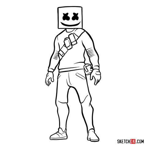 How To Draw Fortnite Marshmello Step By Step Fortnite Skins Drawing
