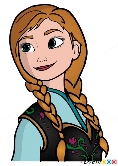 Very Easy How To Draw Disney Frozen Princess Anna Step By Step Artofit