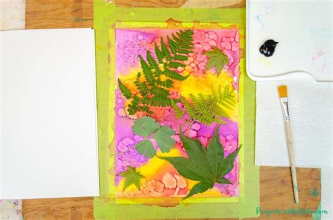 Gorgeous Mixed Media Leaf Printing Art For Kids To Make Projects With