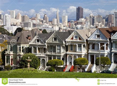 Famous Victorian Row Houses In San Francisco Editorial Image Image Of