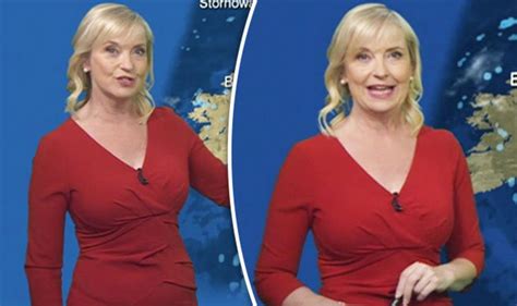 Bbc Weather Carol Kirkwood Shows Off Hourglass Figure In Busty Dress Tv And Radio Showbiz