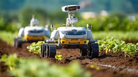 Premium Ai Image Robots For Automated Spraying Of Crops An