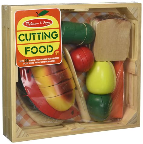 Melissa Doug Cutting Food Play Food Set With 25 Hand Painted Wooden