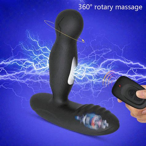 Electric Shock Prostate Massage Vibrators Rotation Anal Plug Male Masturbators Stimulator Remote