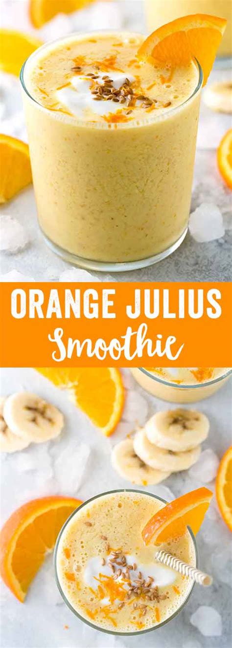 Each sip is naturally sweetened and contains healthy nutrients like fiber, vitamin c, and protein. Healthy Orange Julius Smoothie Recipe | Jessica Gavin