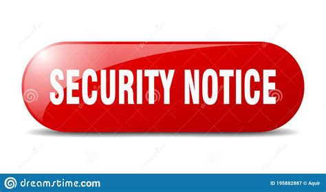 Security Notice Button Sticker Banner Rounded Glass Sign Stock