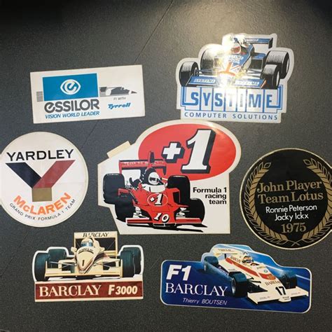 Collection Of 26 Original And Period F1 And Racing Stickers Decals