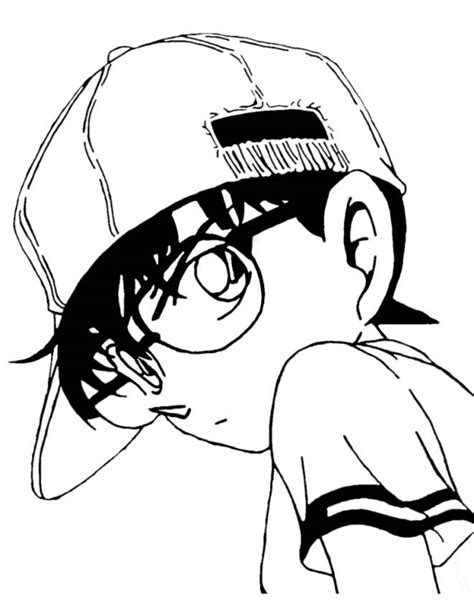 Disegno Da Colorare Manga Detective Conan 1